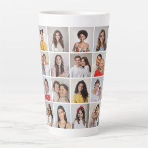 Create Your Own 16 Photo Collage Latte Mug