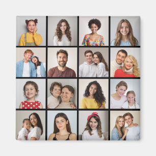 Create Your Own 16 Photo Collage Magnet