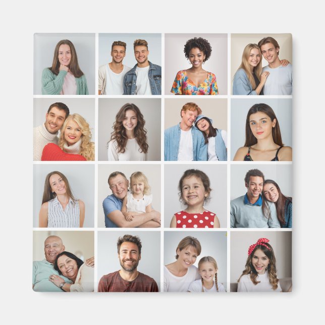 Create Your Own 16 Photo Collage  Magnet (Front)