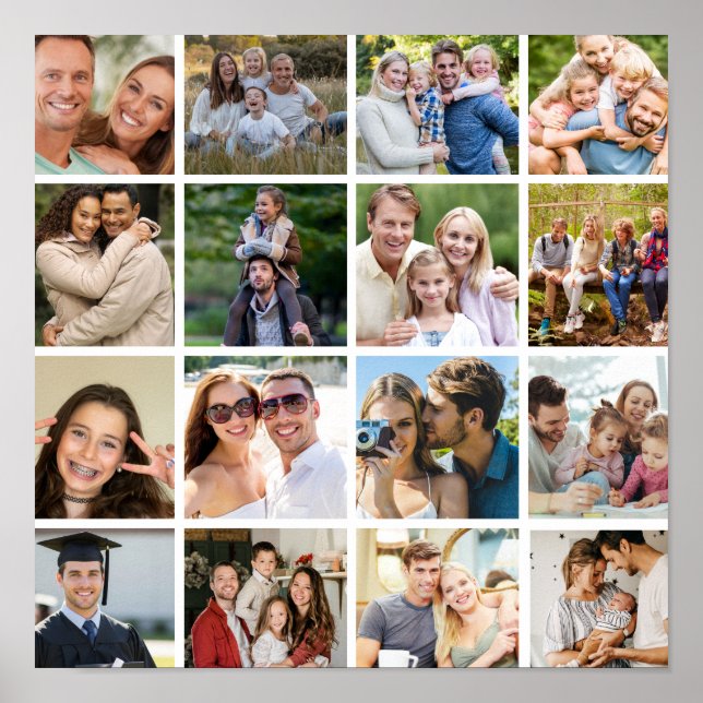 Create your Own 16 Photo Collage  Poster (Front)
