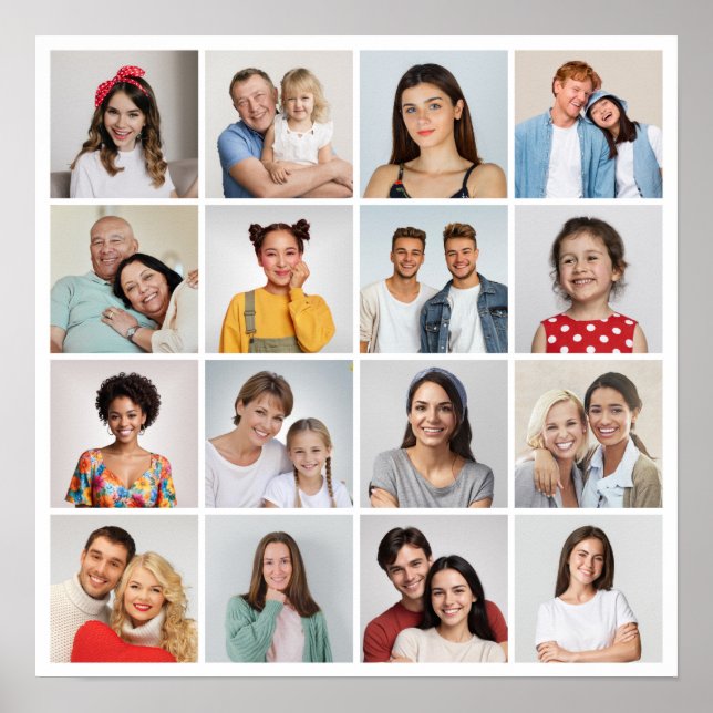 Create Your Own 16 Photo Collage Poster (Front)