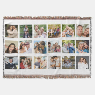 Create your Own 16 Photo Collage Throw Blanket