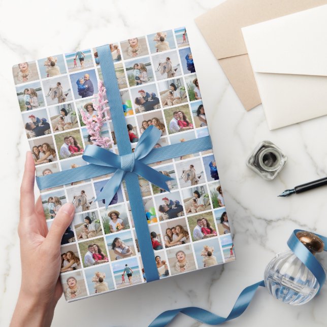 Create Your Own 16 Photo Collage Wrapping Paper (Gifting)