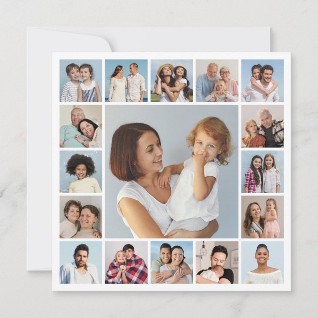 Create Your Own 17 Photo Collage Card (Front)