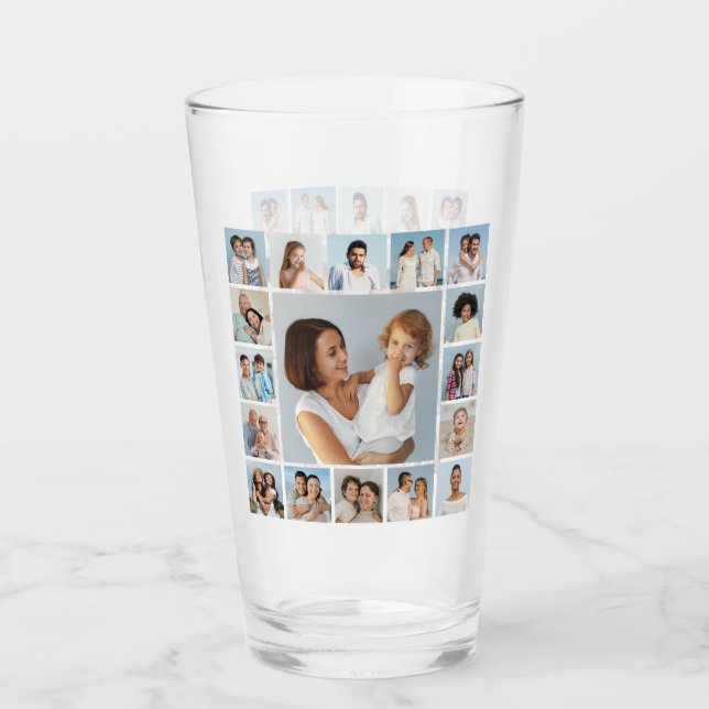 Create Your Own 17 Photo Collage Glass (Front)