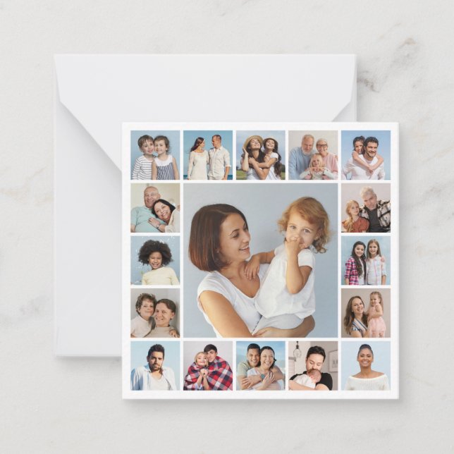 Create Your Own 17 Photo Collage Note Card (Front)