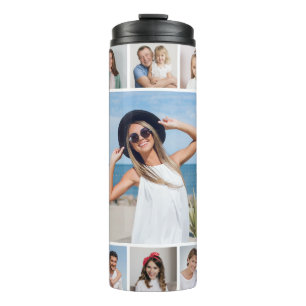 Create Your Own 17 Photo Collage Thermal Tumbler