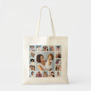 Create Your Own 17 Photo Collage Tote Bag
