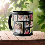 Create Your Own 18 Family Photo Collage Black Mug<br><div class="desc">Unique photo collage mug to personalize with 18 photographs. Add your family name, year to make it exclusive.The 'family is everything' quote makes it  a special keepsake gift for holidays and special occasions.</div>