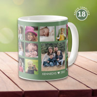 Create Your Own 18 Family Photo Collage Green