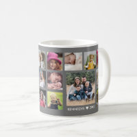 Create Your Own 18 Family Photo Collage Grey