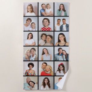 Create Your Own 18 Photo Collage Beach Towel