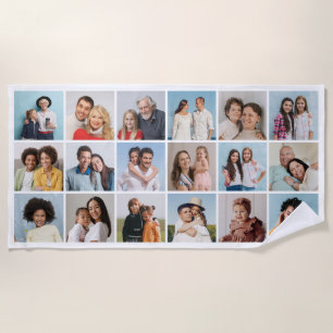 Create Your Own 18 Photo Collage Beach Towel