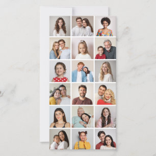 Create Your Own 18 Photo Collage Editable Colour Holiday Card