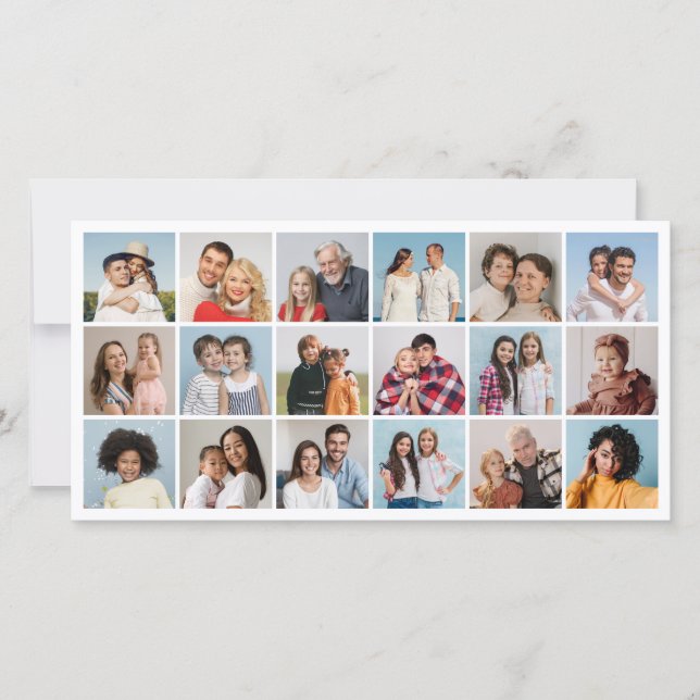Create Your Own 18 Photo Collage Greeting Card (Front)