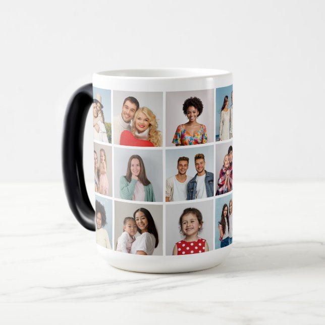 Create Your Own 18 Photo Collage Magic Mug (Front Left)