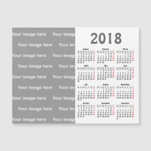 Create your own 2018 calendar magnetic card