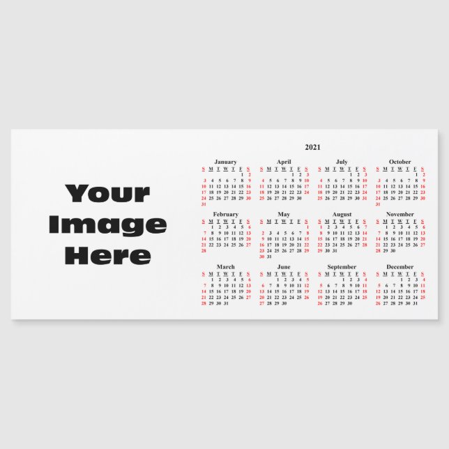 Create Your Own 2021 Custom Calendar Magnetic Card (Front)