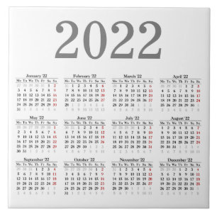 Create your own 2022 calendar ceramic tile