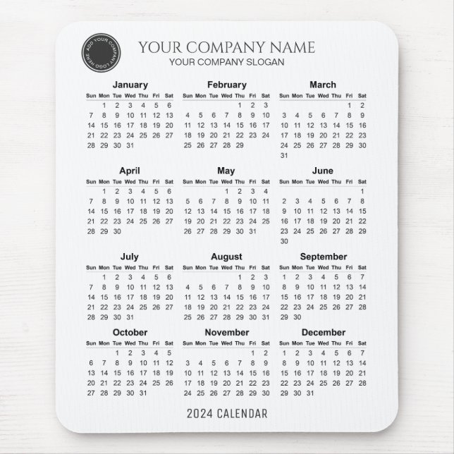 Create Your Own 2024 Company Calendar | Mousepad (Front)