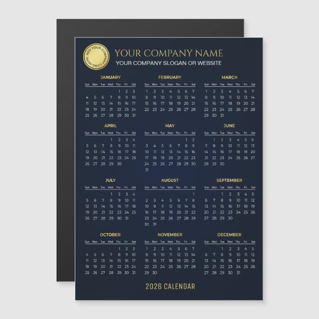 Create Your Own 2026 Company Calendar | Magnet (Front/Back)