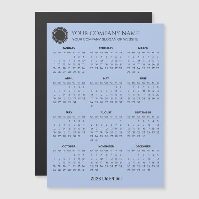 Create Your Own 2026 Company Calendar | Magnet (Front/Back)