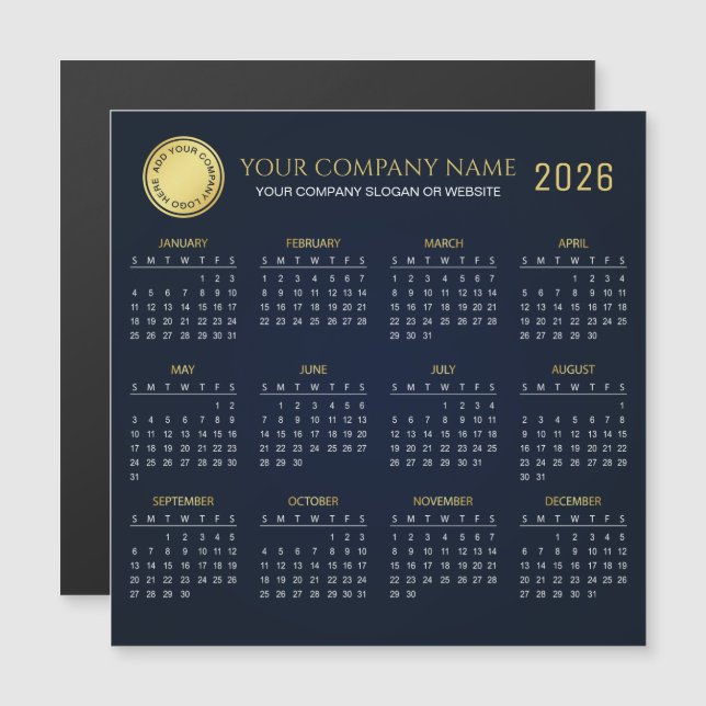 Create Your Own 2026 Company Calendar | Magnet (Front/Back)