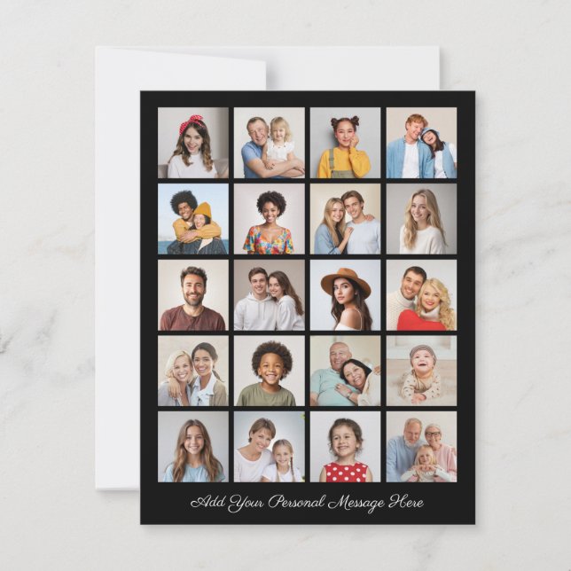 Create Your Own 20 Photo Collage Add Your Greeting Card (Front)