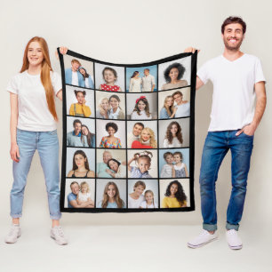Create Your Own 20 Photo Collage Fleece Blanket