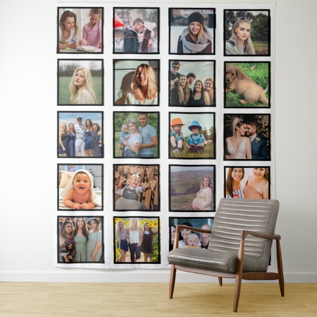 Create your own 20 Photo Collage Keepsake Tapestry (In Situ)