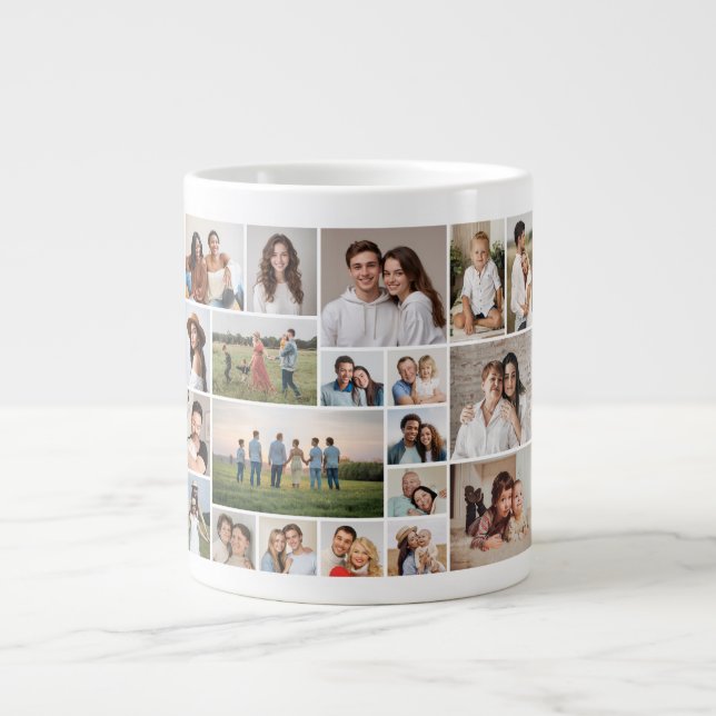 Create Your Own 20 Photo Collage  Large Coffee Mug (Front)