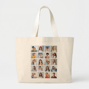Create Your Own 20 Photo Collage Large Tote Bag