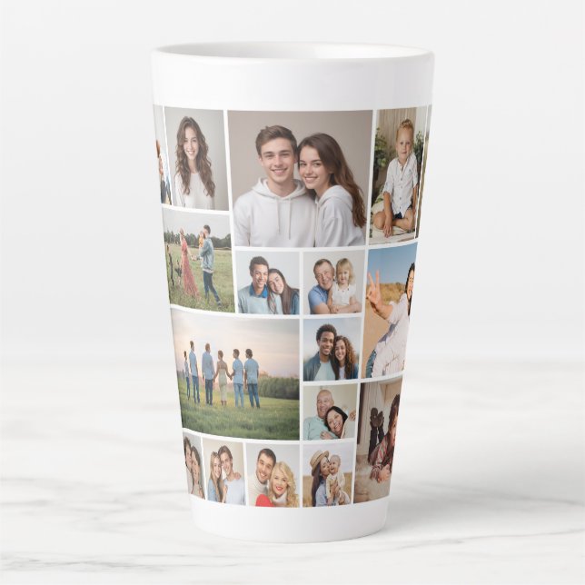 Create Your Own 20 Photo Collage  Latte Mug (Front)