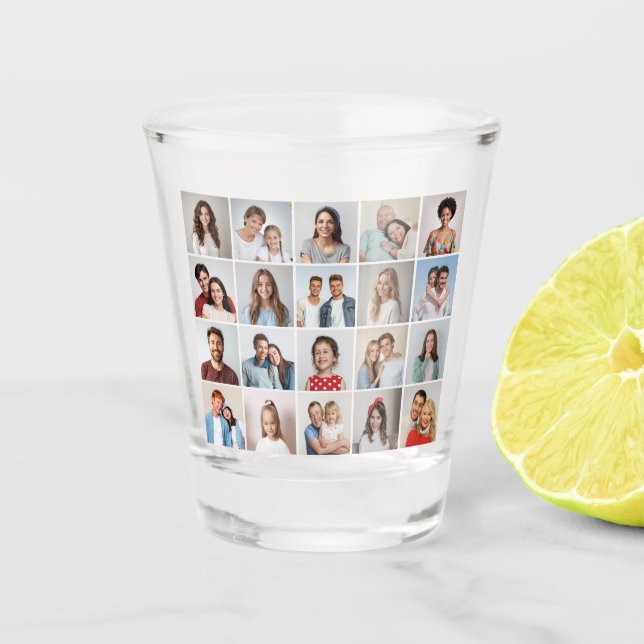 Create Your Own 20 Photo Collage Shot Glass (Front)