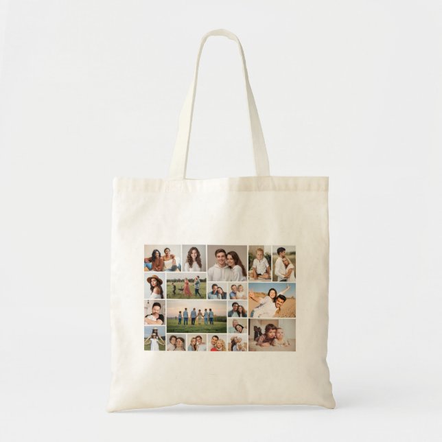 Create Your Own 20 Photo Collage Tote Bag (Front)