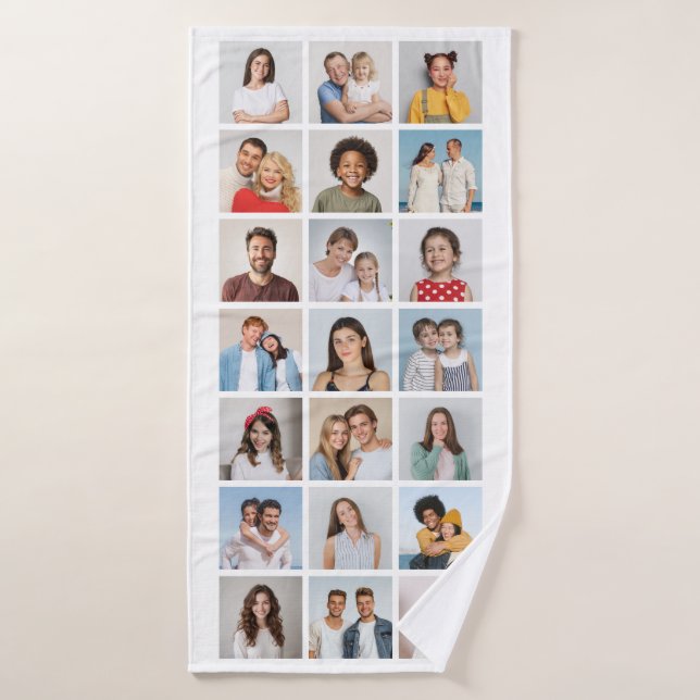 Create Your Own 21 Photo Collage  Bath Towel (Bath Towel)