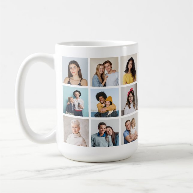 Create Your Own 21 Photo Collage Coffee Mug (Left)