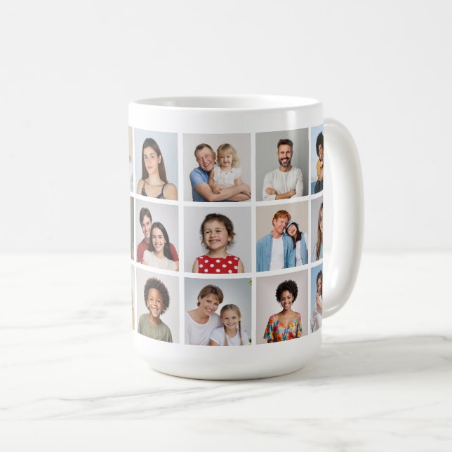 Create Your Own 21 Photo Collage  Coffee Mug (Front Right)