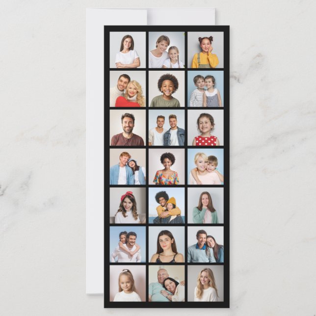 Create Your Own 21 Photo Collage Editable Color Card (Front)