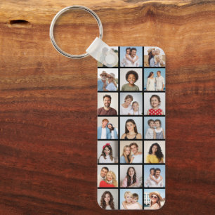 Create Your Own 21 Photo Collage Editable Color Keychain