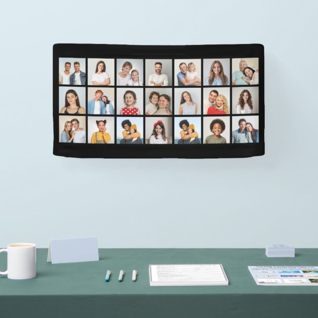 Create Your Own 21 Photo Collage Editable Colour Banner (Tradeshow)