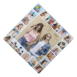 Create Your Own 21 Photo Collage Editable Colour  Graduation Cap Topper