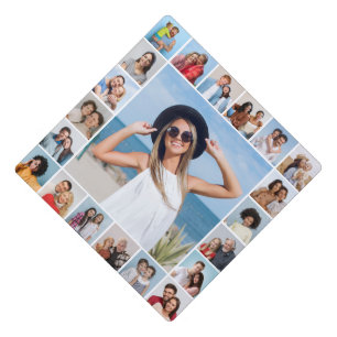 Create Your Own 21 Photo Collage Editable Colour  Graduation Cap Topper