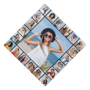 Create Your Own 21 Photo Collage Editable Colour  Graduation Cap Topper
