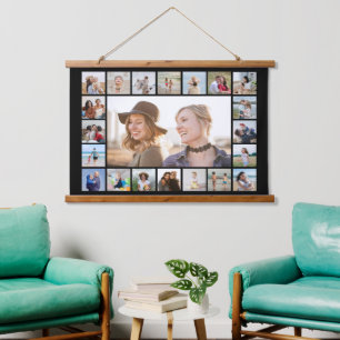 Create Your Own 21 Photo Collage Editable Colour  Hanging Tapestry