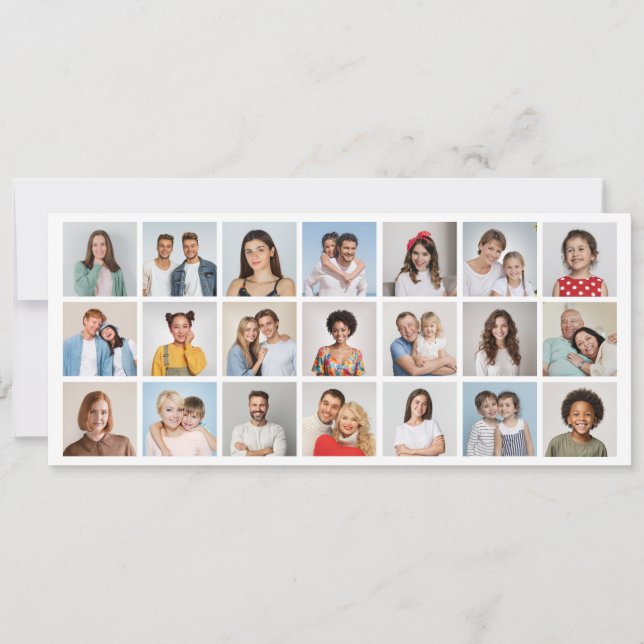 Create Your Own 21 Photo Collage Editable Colour  Invitation (Front)
