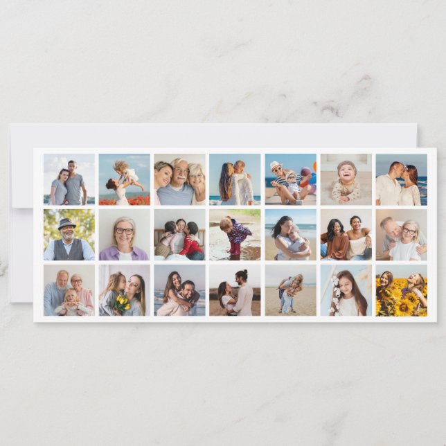 Create Your Own 21 Photo Collage Editable Colour  Invitation (Front)