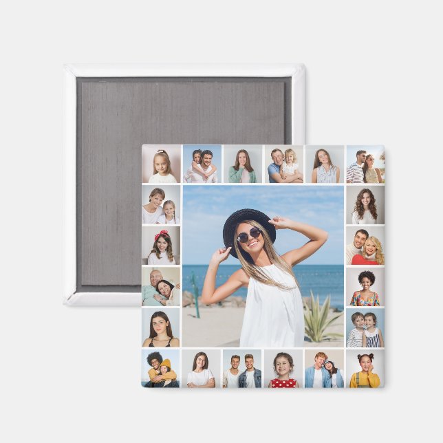 Create Your Own 21 Photo Collage Magnet (Front/Back)