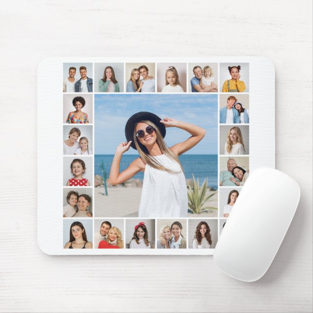 Create Your Own 21 Photo Collage Mouse Pad (With Mouse)