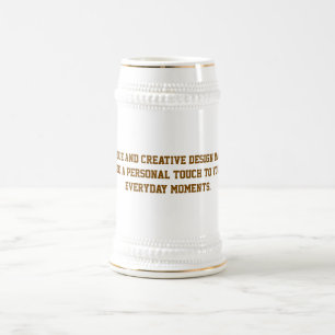 Create Your Own 22oz White and Gold Beer Stein